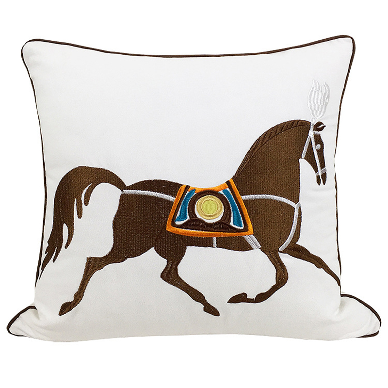 Декоративная подушка Hermes Horse Pillow Белый Коричневый Мульти Декоративная подушка Hermes Horse Pillow Белый Коричневый Мульти в Волгограде | Loft Concept