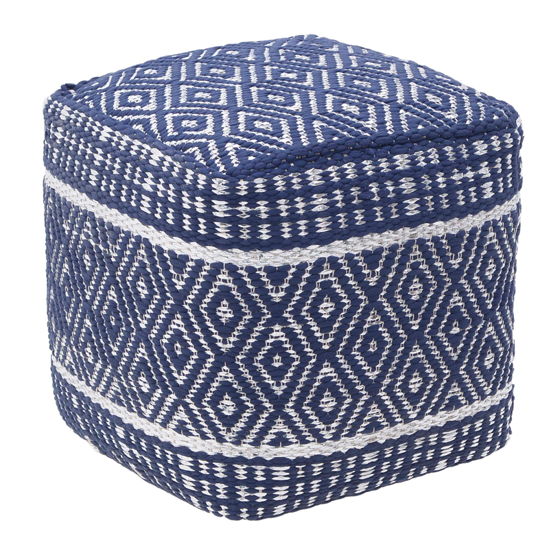 Пуф Rhombuses Kelim Ornament Pouf Синий Белый Пуф Rhombuses Kelim Ornament Pouf Синий Белый в Волгограде | Loft Concept