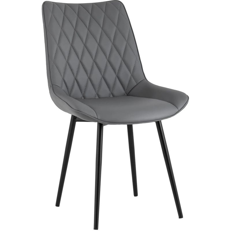 Стул Seoul S Chair Серая Экокожа Серый Черный Стул Seoul S Chair Серая Экокожа Серый Черный в Волгограде | Loft Concept