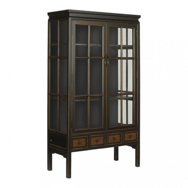 Шкаф-витрина Chinese Rack Черный Шкаф-витрина Chinese Rack Черный в Волгограде | Loft Concept