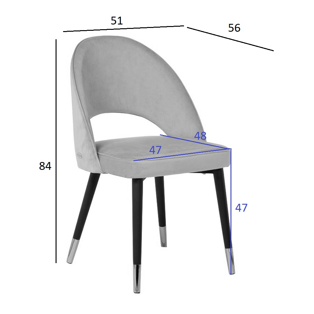 Стул велюровый серо-бежевый Schelde Gray Beige в Волгограде