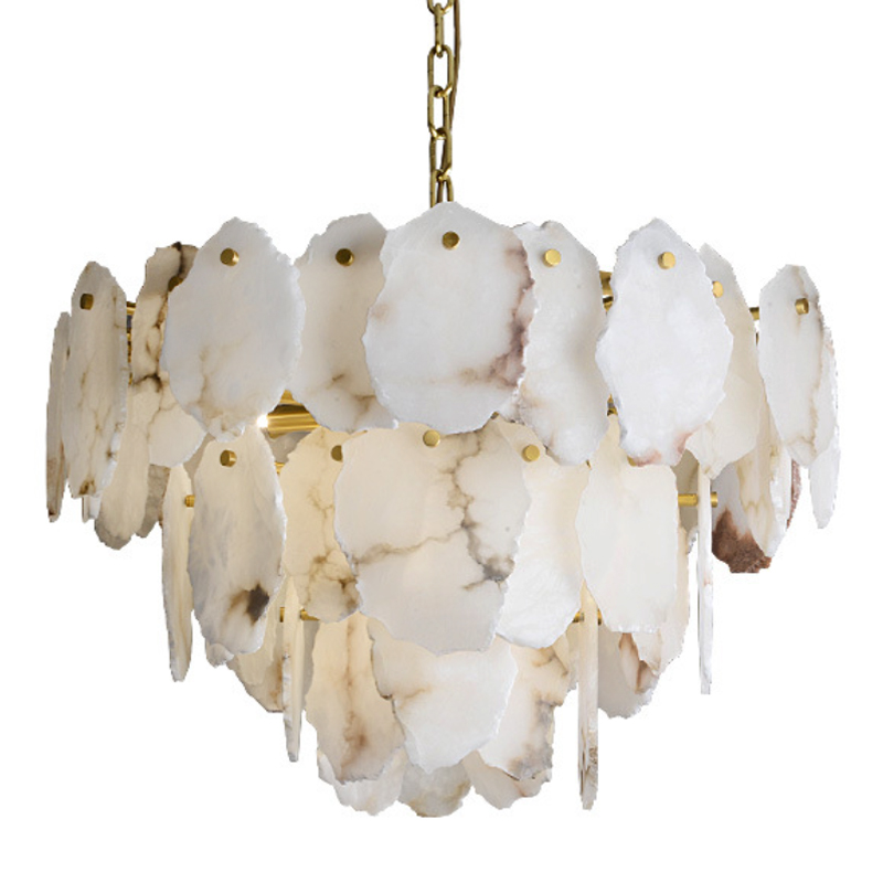 Люстра Lucretia Marble Tiered Chandelier Латунь Белый Мрамор Bianco Люстра Lucretia Marble Tiered Chandelier Латунь Белый Мрамор Bianco в Волгограде | Loft Concept