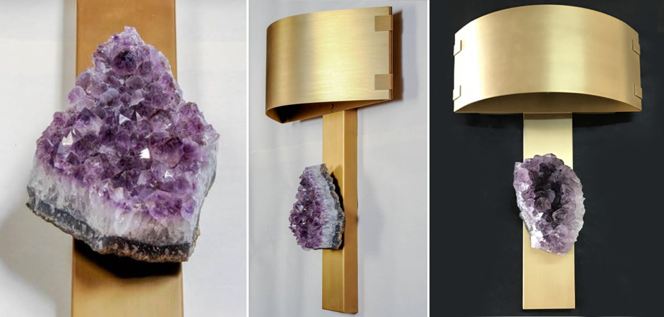 Бра Natural Amethyst and Curved Shades Wall Lamp Бра Natural Amethyst and Curved Shades Wall Lamp - Loft-Concept в Волгограде