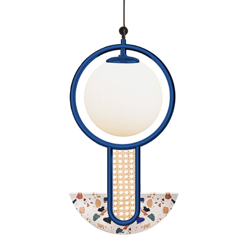 Подвесной Светильник UTU Soulful Lighting FRAME II CIRCULAR Cobalt Синий Белое матовое стекло Бежевый Черный Подвесной Светильник UTU Soulful Lighting FRAME II CIRCULAR Cobalt Синий Белое матовое стекло Бежевый Черный в Волгограде | Loft Concept