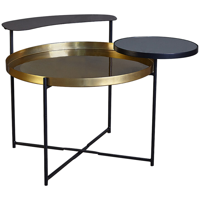 Кофейный стол Rena Round Coffee Table Латунь Черный Кофейный стол Rena Round Coffee Table Латунь Черный в Волгограде | Loft Concept