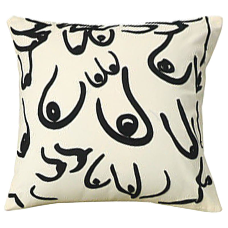 Декоративная подушка Breast Pattern Cushion Белый Черный Декоративная подушка Breast Pattern Cushion Белый Черный в Волгограде | Loft Concept