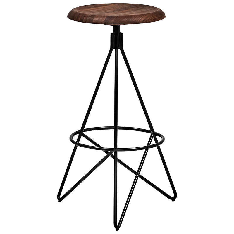 Барный стул Star Loft Stool Черный Коричневый Барный стул Star Loft Stool Черный Коричневый в Волгограде | Loft Concept