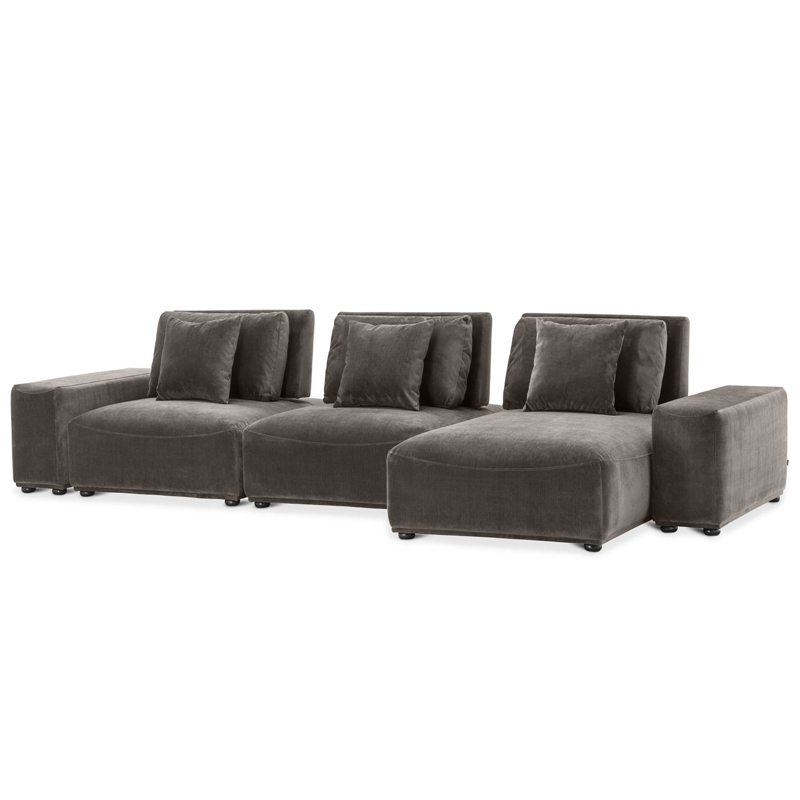 Диван Eichholtz Sofa Mondial Lounge grey Серый Черный Диван Eichholtz Sofa Mondial Lounge grey Серый Черный в Волгограде | Loft Concept