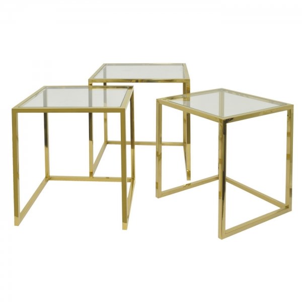 Набор из 3-х столов Goldika Table Глянцевое золото Набор из 3-х столов Goldika Table Глянцевое золото в Волгограде | Loft Concept