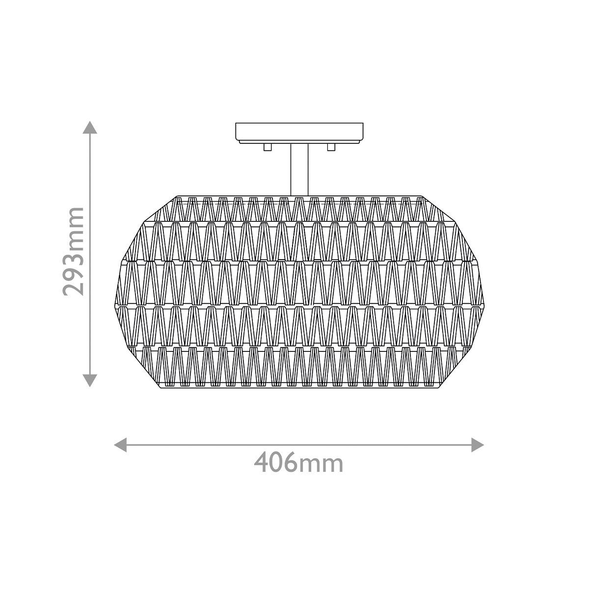 Потолочный светильник с плафоном из плетеного джута и черным каркасом Quoizel в Волгограде