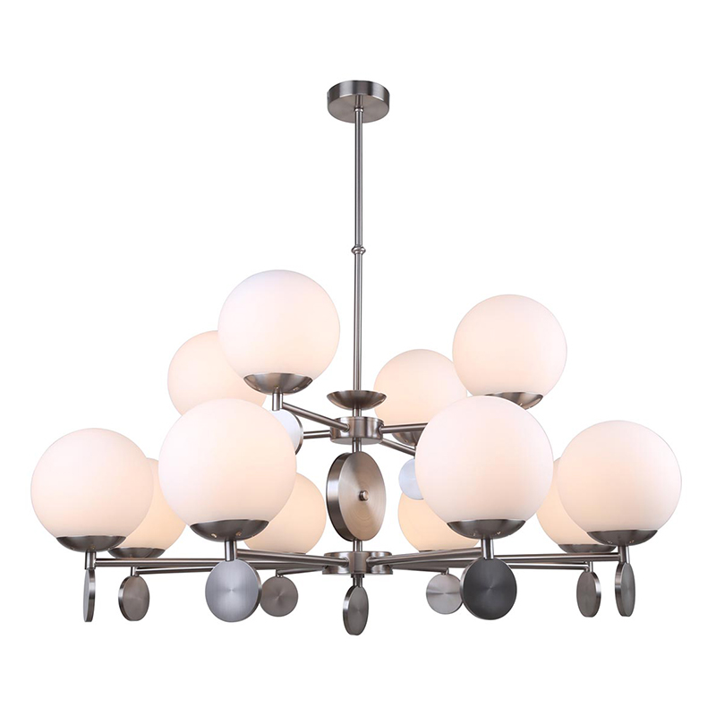 Люстра Kyran Nickel Chandelier 12 Никель Белый Люстра Kyran Nickel Chandelier 12 Никель Белый в Волгограде | Loft Concept