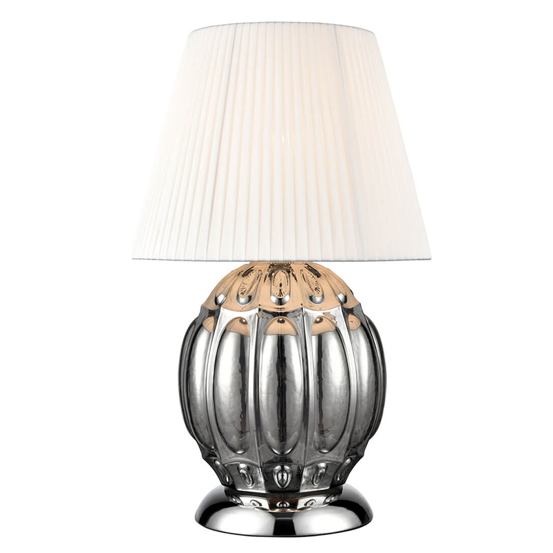 Настольная лампа ХРОМ Hailey Chrome Table Lamp Прозрачное Стекло Белый Темный хром Настольная лампа ХРОМ Hailey Chrome Table Lamp Прозрачное Стекло Белый Темный хром в Волгограде | Loft Concept