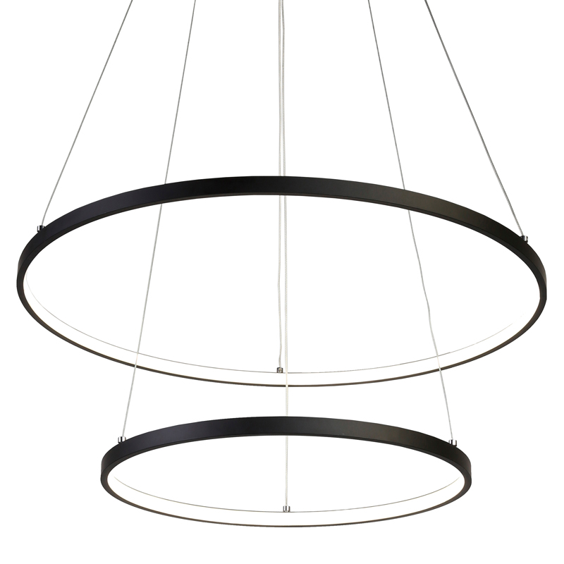 Люстра Ring Horizontal Double black 60+40 Черный Люстра Ring Horizontal Double black 60+40 Черный в Волгограде | Loft Concept