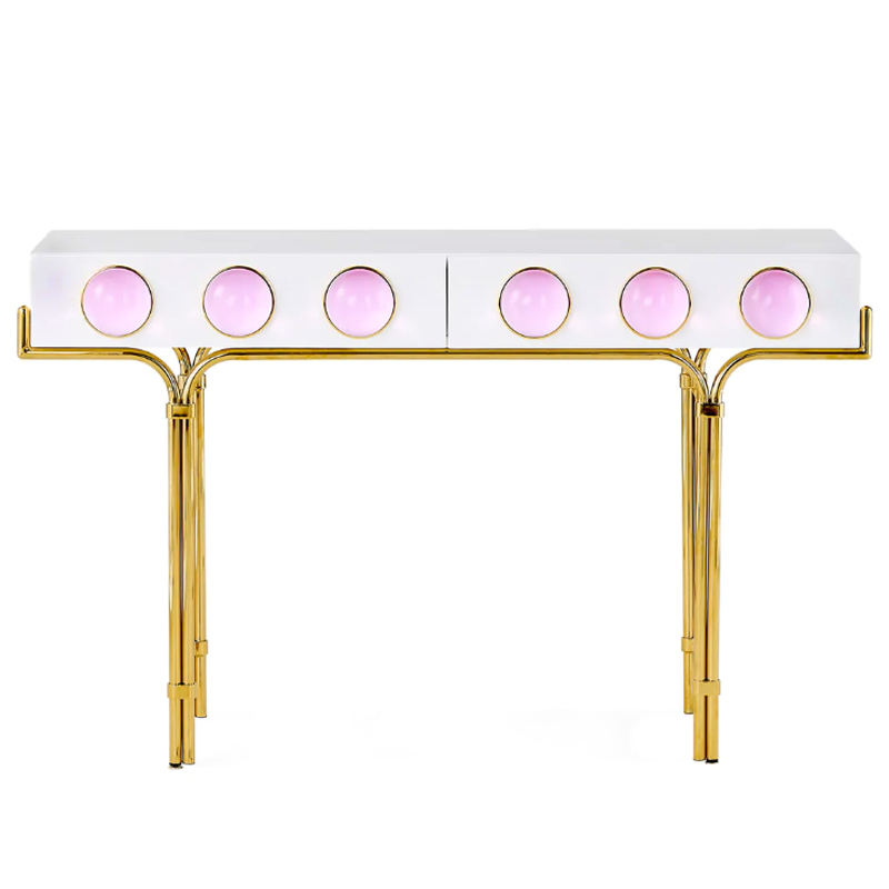 Консоль Globo Console Розовый цвет Белый Розовый Золотой Консоль Globo Console Розовый цвет Белый Розовый Золотой в Волгограде | Loft Concept