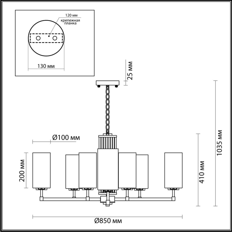 Люстра Pillars на 10 ламп в Волгограде