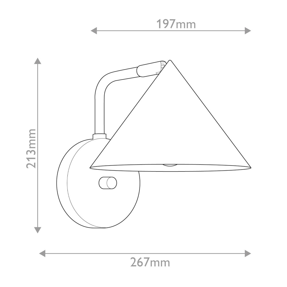 Бра с широким конусным плафоном с золотистой внутренней стороной Alora Mood в Волгограде