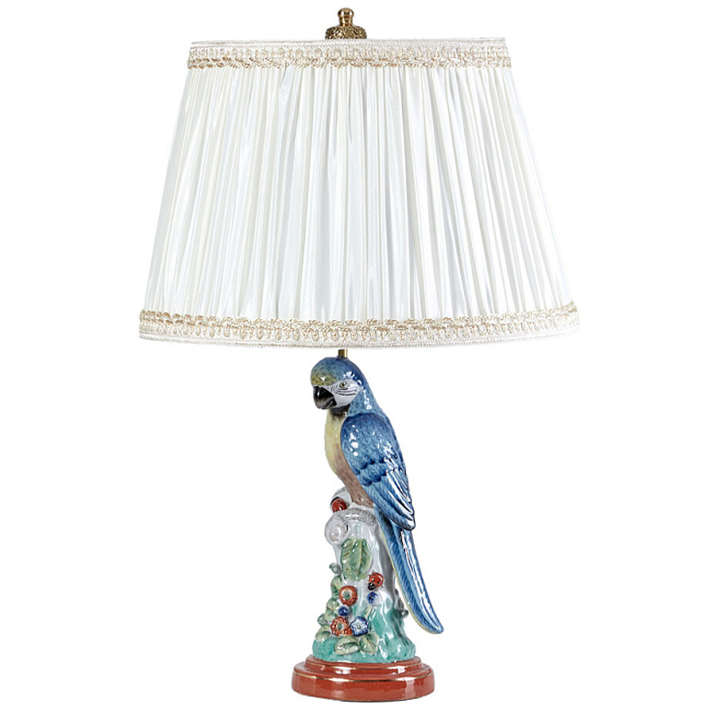 Настольная лампа с абажуром и основанием в виде попугая Parrot Table Lamp Белый Мульти Бронза в Волгограде | Loft Concept 