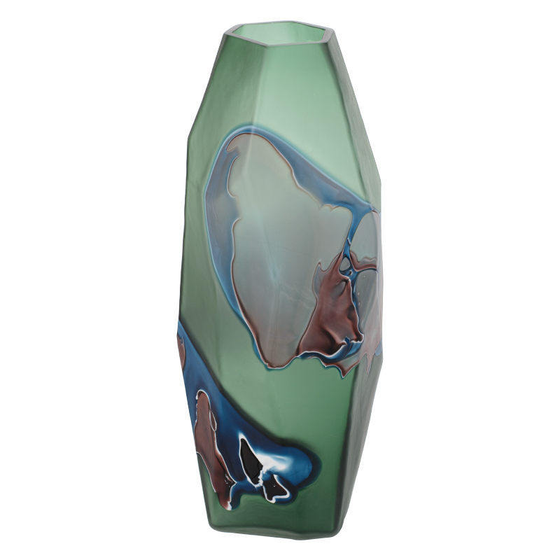Ваза Polygonal Vase green Зеленый Синий Коричневый Ваза Polygonal Vase green Зеленый Синий Коричневый в Волгограде | Loft Concept