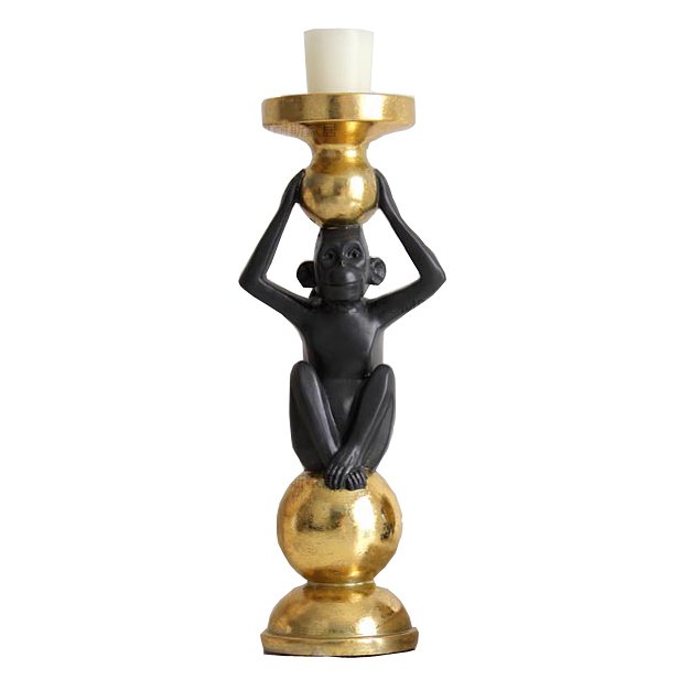 Подсвечник Black Monkey Черный Золотой Подсвечник Black Monkey Черный Золотой в Волгограде | Loft Concept
