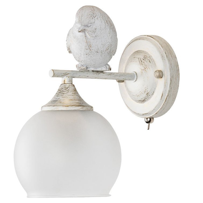 Бра Provence Bird white Белое матовое стекло Золотой Белый Бра Provence Bird white Белое матовое стекло Золотой Белый в Волгограде | Loft Concept