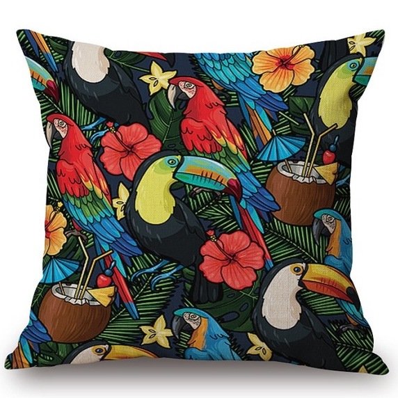 Декоративная подушка Toucans and Flowers Декоративная подушка Toucans and Flowers в Волгограде | Loft Concept