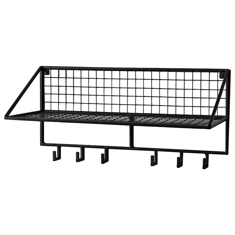 Вешалка с полкой Rhian Industrial Metal Rust Shelf Black S Черный Вешалка с полкой Rhian Industrial Metal Rust Shelf Black S Черный в Волгограде | Loft Concept