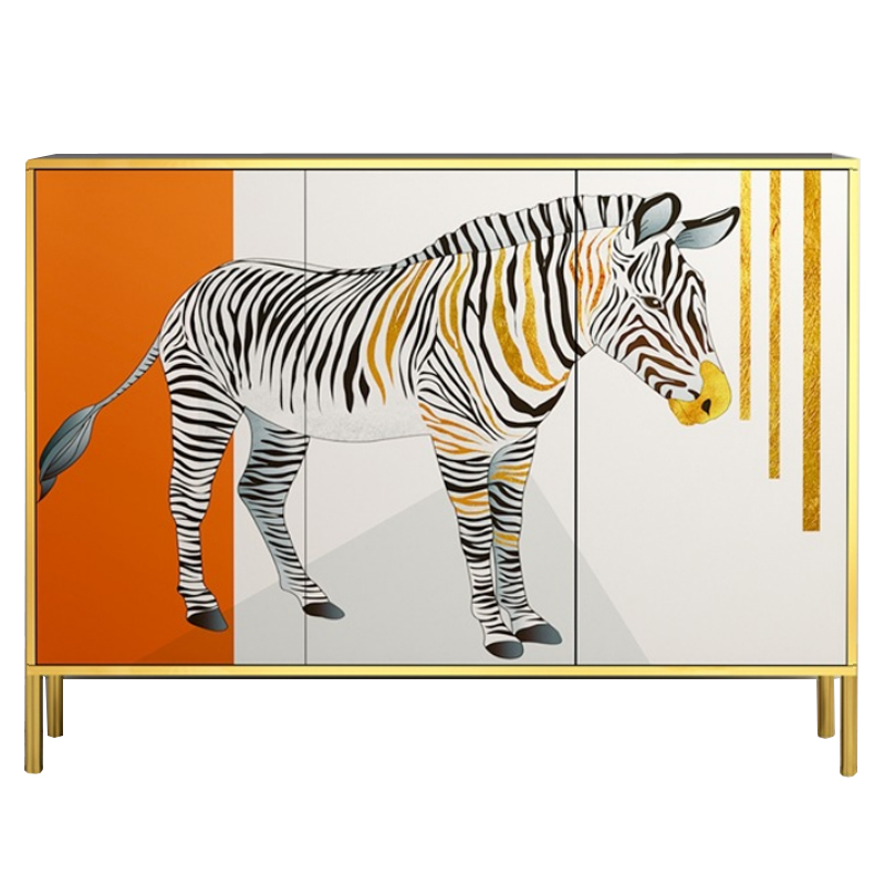 Комод Зебра Chest of drawers Zebra ivory ( слоновая кость ) Оранжевый Латунь в Волгограде | Loft Concept 
