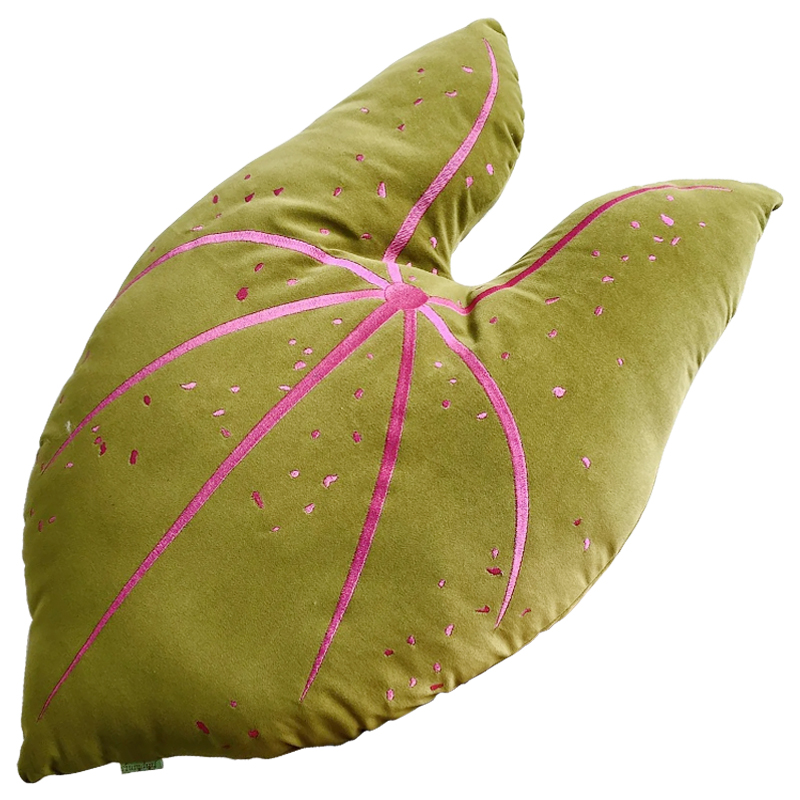 Декоративная подушка Botanical Cushion Caladium Зеленый смок Розовый Декоративная подушка Botanical Cushion Caladium Зеленый смок Розовый в Волгограде | Loft Concept