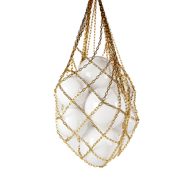 Люстра HELMI SUSPENSION CHANDELIER Глянцевое золото Белое матовое стекло Люстра HELMI SUSPENSION CHANDELIER Глянцевое золото Белое матовое стекло в Волгограде | Loft Concept