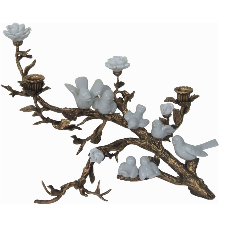 Подсвечник Bronze Branch Candlestick Белый Бронза в Волгограде | Loft Concept 