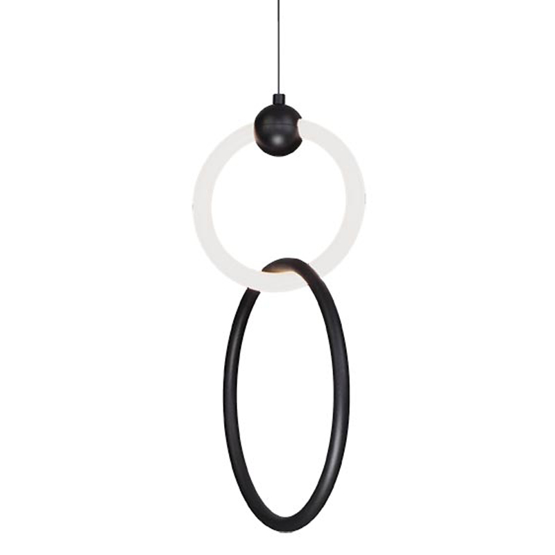 Подвесной светильник double RING LIGHT Черный Белый Подвесной светильник double RING LIGHT Черный Белый в Волгограде | Loft Concept