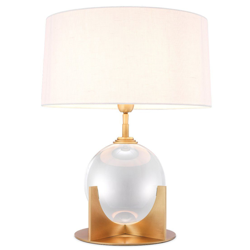 Настольная лампа Eichholtz Table Lamp Fontelina Латунь Античная полированная Прозрачный Белый Настольная лампа Eichholtz Table Lamp Fontelina Латунь Античная полированная Прозрачный Белый в Волгограде | Loft Concept