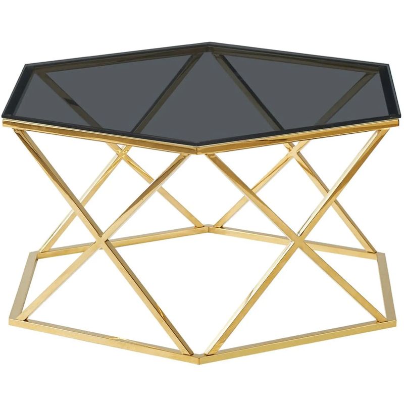 Столик кофейный Ormando Collection Gold №1 Глянцевое золото Стекло Смок Столик кофейный Ormando Collection Gold №1 Глянцевое золото Стекло Смок в Волгограде | Loft Concept
