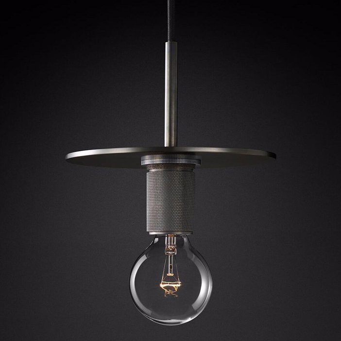 Подвесной светильник RH Utilitaire Disk Shade Pendant Black Темная бронза Прозрачное Стекло Подвесной светильник RH Utilitaire Disk Shade Pendant Black Темная бронза Прозрачное Стекло в Волгограде | Loft Concept