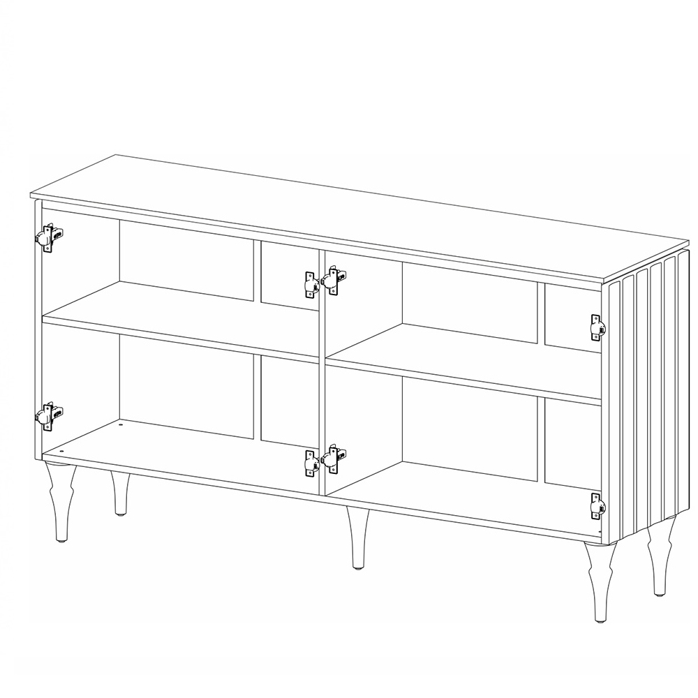 Консоль четырёхдверная с белым рельефным фасадом Expanses of Beauty в Волгограде