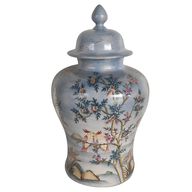 Ваза с крышкой Blue Vase Parrots Светло-голубой Мульти Ваза с крышкой Blue Vase Parrots Светло-голубой Мульти в Волгограде | Loft Concept