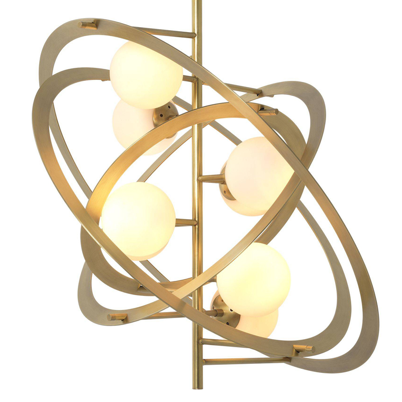 Люстра Eichholtz Chandelier Space Латунь Античная полированная Белый Люстра Eichholtz Chandelier Space Латунь Античная полированная Белый в Волгограде | Loft Concept