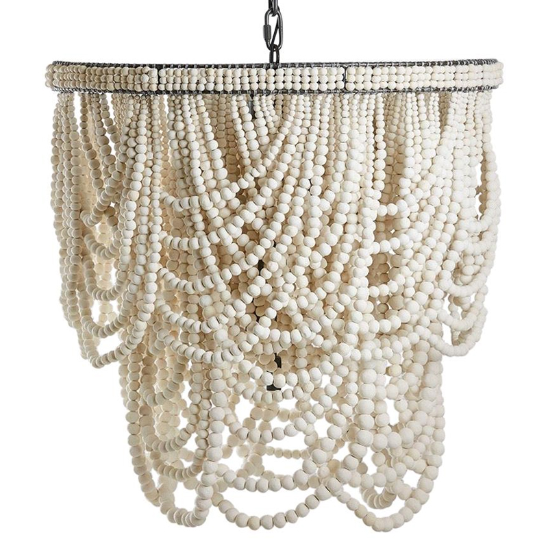 Двухъярусная люстра украшенная круглыми белыми бусинами Gradient Chandelier White Белый Темный хром Двухъярусная люстра украшенная круглыми белыми бусинами Gradient Chandelier White Белый Темный хром в Волгограде | Loft Concept