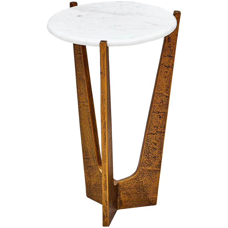 Приставной стол Anga Side Table Белый Винтажное Темное Золото Приставной стол Anga Side Table Белый Винтажное Темное Золото в Волгограде | Loft Concept