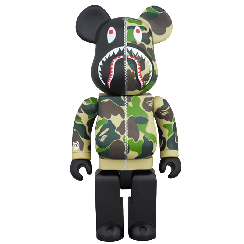 Статуэтка Bearbrick Camo Shark Зеленый Черный Статуэтка Bearbrick Camo Shark Зеленый Черный в Волгограде | Loft Concept