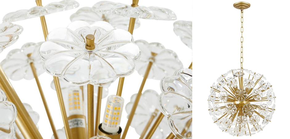 Люстра Glass Flowers Sputnik Chandelier D 48 Люстра Glass Flowers Sputnik Chandelier D 48 - Loft-Concept в Волгограде