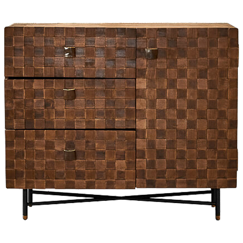 Комод в стиле Лофт Cells Wood Commode Коричневый Черный Комод в стиле Лофт Cells Wood Commode Коричневый Черный в Волгограде | Loft Concept