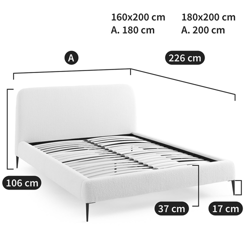 Кровать с обивкой букле Wanda Boucle Bed Кровать с обивкой букле Wanda Boucle Bed в Волгограде