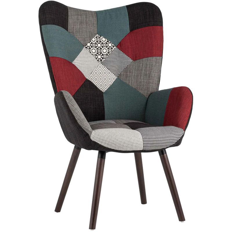 Кресло Ingrit принт Patchwork Мульти Коричневый Кресло Ingrit принт Patchwork Мульти Коричневый в Волгограде | Loft Concept