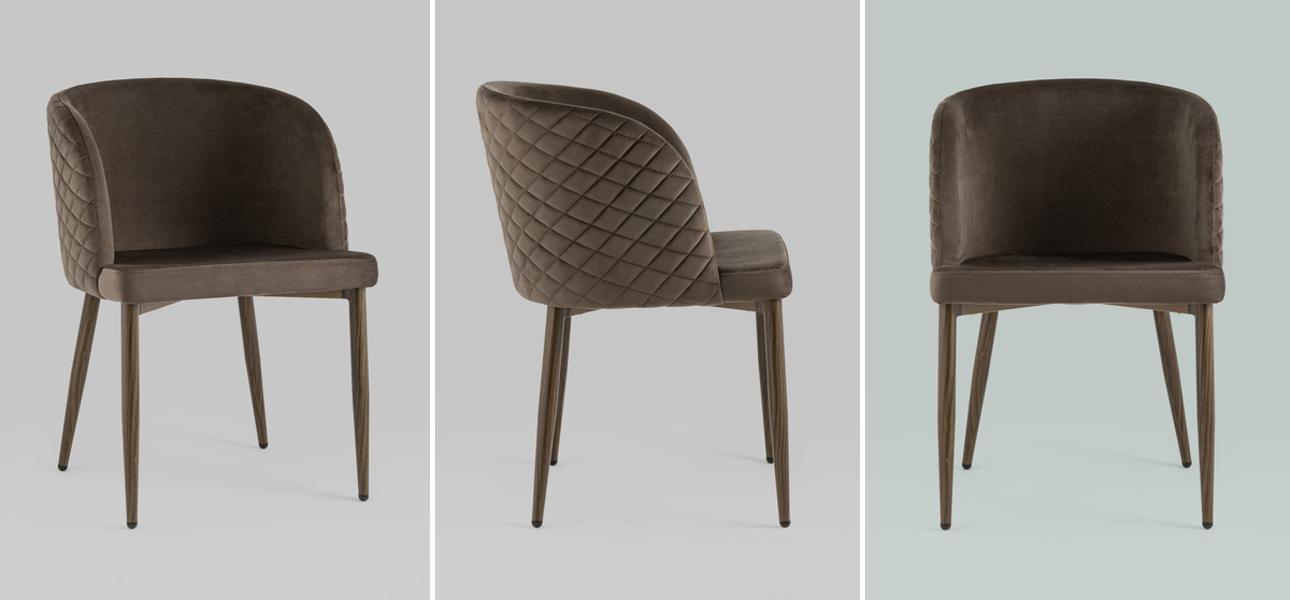 Стул Oscar Chair Коричневый Велюр - фото