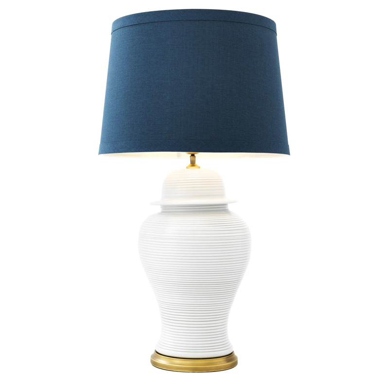 Настольная лампа Eichholtz Table Lamp Celestine Белый Синий Латунь Античная полированная Настольная лампа Eichholtz Table Lamp Celestine Белый Синий Латунь Античная полированная в Волгограде | Loft Concept