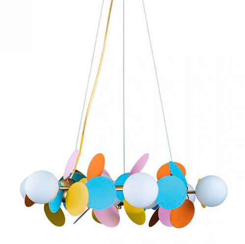 Люстра MATISSE Chandelier circle multicolor диаметр 70 Мульти Золотой в Волгограде | Loft Concept 