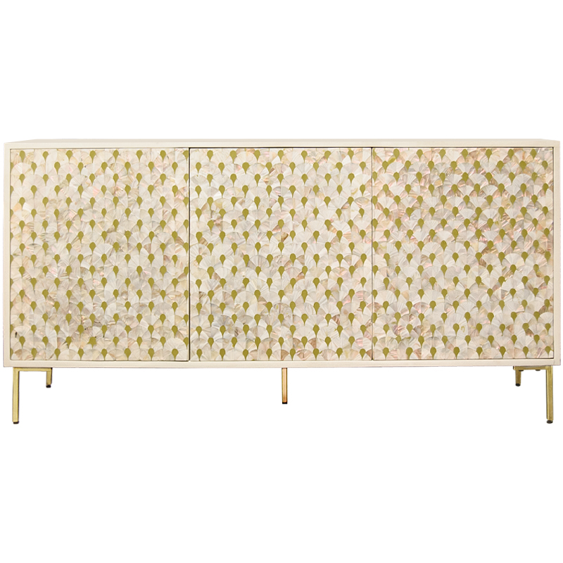 Буфет Bone Inlay Pearl Бежевый Белый Золотой Перламутровый Буфет Bone Inlay Pearl Бежевый Белый Золотой Перламутровый в Волгограде | Loft Concept
