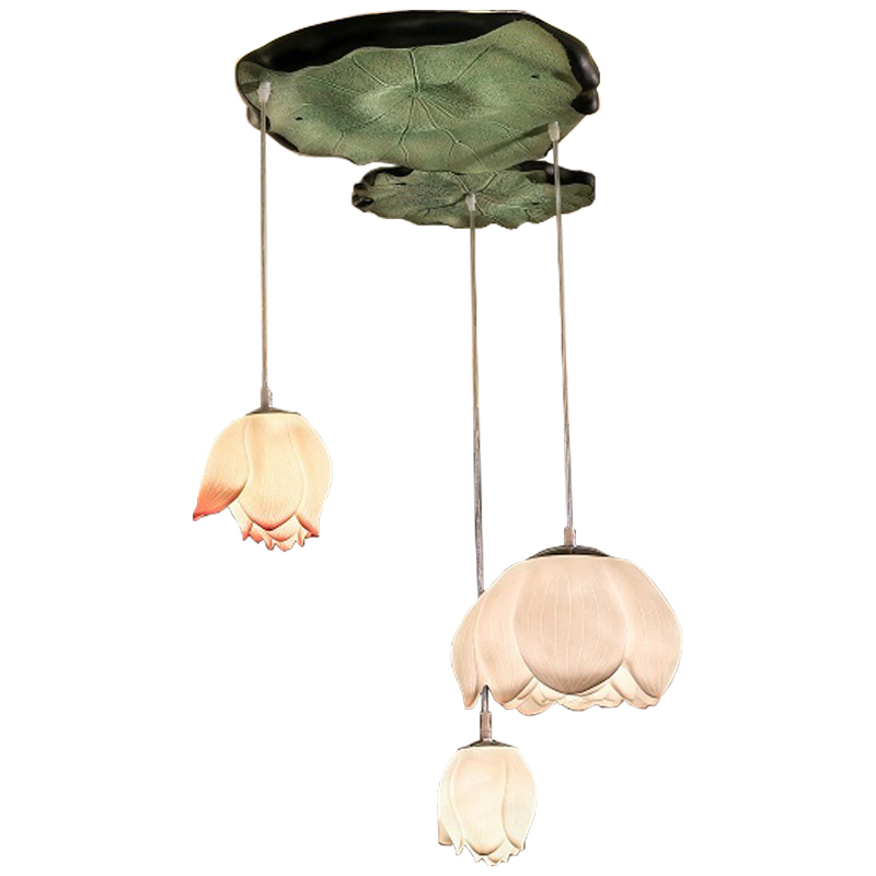 Люстра Lotus Buds Chandelier Белый Розовый пастельный Зеленый шалфей Люстра Lotus Buds Chandelier Белый Розовый пастельный Зеленый шалфей в Волгограде | Loft Concept