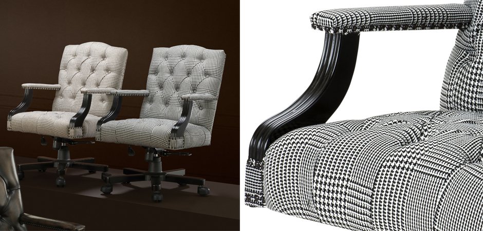 Офисное кресло Eichholtz Desk Chair Burchell black & white Офисное кресло Eichholtz Desk Chair Burchell black & white - Loft-Concept в Волгограде